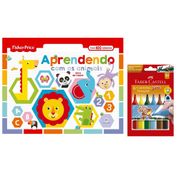 Kit de Colorir com Livro Aprendendo com os Animais e Canetinhas Coloridas - 6 Cores - Faber-Castell