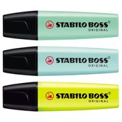 Kit de Pinceis Marca Texto - Boss Original - Amarelo Neon + 2 Cores - Stabilo