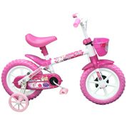 Bicicleta Aro 12 -  Arco Íris Branco e Pink - TK3 Track