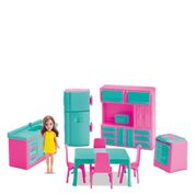 Coleção Judy Home - Cozinha com Boneca - Rosa - Samba Toys