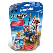 6164 Playmobil - Soft Bags Piratas - Pirata com Canhão Azul