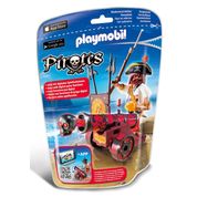 6163 Playmobil - Soft Bags Piratas - Pirata com Canhão Vermelho