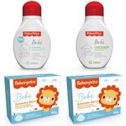 KIT SHAMPOO + CONDICIONADOR + 2 SABONETES BEBE FISHER PRICE