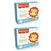 2 SABONETES EM BARRA BEBE FISHER PRICE 90GR HIPOALERGÊNICO