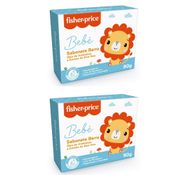 2 SABONETES EM BARRA BEBE FISHER PRICE 90GR HIPOALERGÊNICO