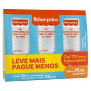 PACK GEL 70º INPM ANTIMICROBIANO PARA MÃOS FISHER PRICE 52g