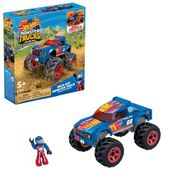 Bloco de Montar - Mega Bloks - Hot Wheels - Mega Construx - Veículo Race Ace Monster Truck - 69 Peças