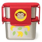 Kit Lanche (2 Potes) Aço Inox Zoo Macaco Skip Hop