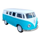 Carrinho em Miniatura Perua Kombi Azul de Ferro Realista 1:32