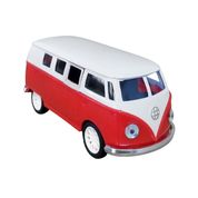 Carrinho em Miniatura Perua Kombi Vermelha de Ferro Realista 1:32