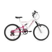 Bicicleta Free Action Aro 20 Full Fa240 Branco e Rosa 04047020 - Status Bike