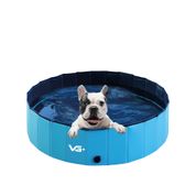 Piscina Para Cachorro Pets Dobrável Lisa Azul VG+