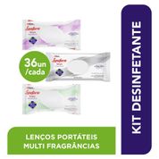 Kit Lysoform Lenço Umedecido Original 36 unidades + Lenço Citrus 36 un + Lenço Lavanda 36 un