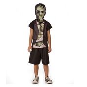 Fantasia de Frankenstein Infantil Masculina Halloween Com Mascara