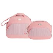 Conjunto Bolsa E Frasqueira Maternidade Com 2 Peças Rosa