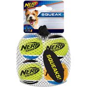 Bola de Tênis Squeak para Cães Nerf Dog Pacote com 4