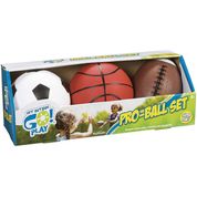 Toysmith Get Outside GO! Pro-Ball Set, Pack of 3 (bola de futebol de 5 polegadas, futebol de 6,5 polegadas e basquete de 5 polegadas)