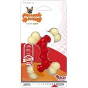 Nylabone Power Chew DuraChew Double Bone Bacon Dog Chew Toy, X-Small, Red (491258)