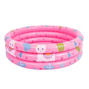 Piscina Infantil para Crianças 148Litros 3 Anéis Lhama Praia - Rosa