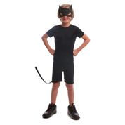 Fantasia de Halloween Infantil Masculina Animais Gato Preto Curta