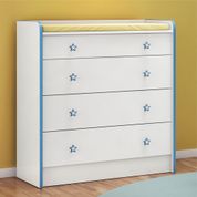 Cômoda Infantil com Trocador Nelle Branco Azul