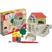 Kit Quebra-cabeça Casinha para Pintura 3D - 28 peças - Madeira - 5243 - Xalingo