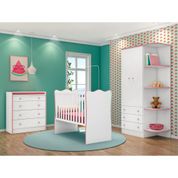 Conjunto Quarto Infantil Louis Menina Branco Rosa