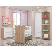 Conjunto Quarto Infantil Lian Carvalho Rústico Branco