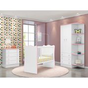 Conjunto Quarto Infantil Lian Menina Branco Rosa