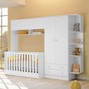 Conjunto Quarto Infantil Berço e Módulos Hug Branco