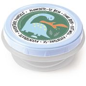 Pote de plástico infantil Dino 390ml com tampa rosca Azul