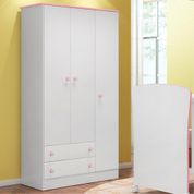 Guarda Roupa Tunisia Branco Rosa