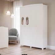 Guarda Roupa Infantil Branco MDF Roupeiro 4 Portas 2 Gavetas Para Quarto Criança 130cm Permobili