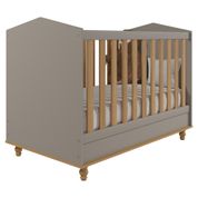 Berço Americano de Bebê Fendi MDF Vira Mini Cama Com Regulagem Altura E Pés Madeira