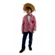 Roupa Festa Junina Infantil Masculina Paletó Xadrez Com Gravata