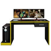 Mesa Computador PC Notebook Desk Gamer TUF DRX 9000 Preto/Amarelo - Móveis Leão