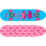 Skateboard - Trolls - Cruiser - Poppy - 60cm - Froes - Rosa e Azul