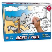 Quebra Cabeça - Monte e Pinte Safari com 24 peças - 996 - Pais e Filhos