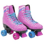 Patins Infantil 4 Rodas Feminino quad Roller e Skate Rosa 37-38