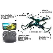 DRONE QUADRICOPTERO TECHSPY + CAMERA FILMADORA BATERIA EXTRA