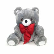 Pelúcia Infantil - 38 cm - Urso Dengo - M - Cinza - W.U. Bichos de Pelúcia