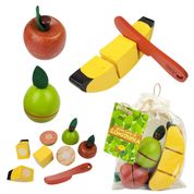 Kit Frutas de Brinquedo de Comidinha Infantil Velcro + Faca