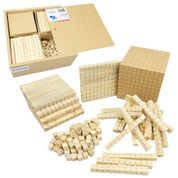 Material Dourado de Madeira Para Matemática Escolar 611 Pçs