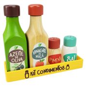 Kit de Comidinha Infantil de Brinquedo de Madeira Condimento
