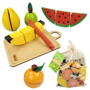 Kit Frutas de Brinquedo Comidinha Velcro Infantil Faca Tábua