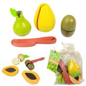 Kit Frutas de Brinquedo de Comidinha Infantil Com Faca 7 Pçs