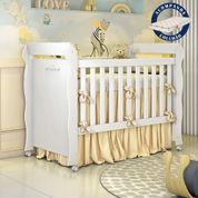 Berço Americano Mini Cama com Colchão Provençal Lisa Branco Carolina Baby