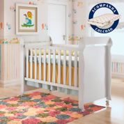 Berço Americano Mini Cama com Colchão Mirelle Branco Brilho Carolina Baby