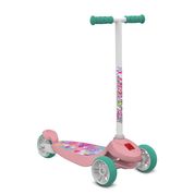 Patinete Rosa de 3 Rodas Skatenet Kid Flower da Bandeirante