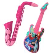 GUITARRA PANDEIRO SAXOFONE  KIT BANDINHA 3 EM 1 PRINCESAS INSTRUMENTO MUSICAL INFANTIL CRIANÇA DISNEY 2 PEÇAS MINI BEBE